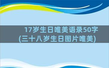 17岁生日唯美语录50字(三十八岁生日图片唯美)