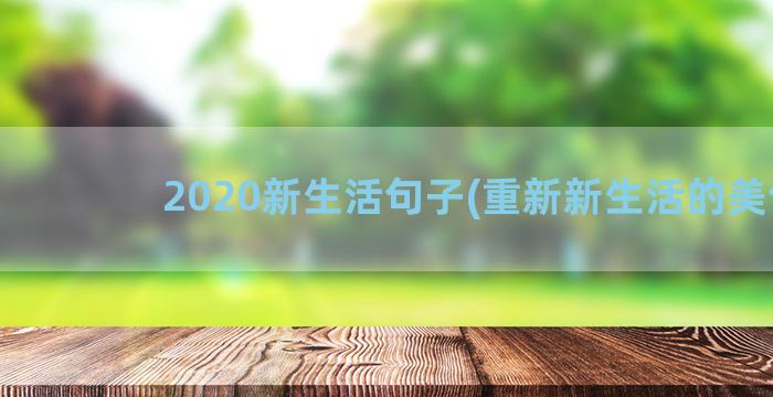 2020新生活句子(重新新生活的美句)