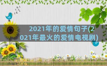 2021年的爱情句子(2021年最火的爱情电视剧)