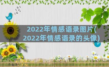 2022年情感语录图片(2022年情感语录的头像)