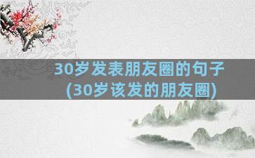 30岁发表朋友圈的句子(30岁该发的朋友圈)