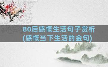 80后感慨生活句子赏析(感慨当下生活的金句)