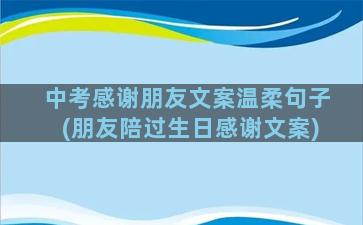 中考感谢朋友文案温柔句子(朋友陪过生日感谢文案)