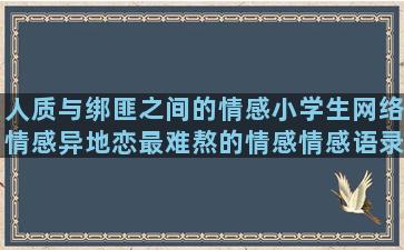 人质与绑匪之间的情感小学生网络情感异地恋最难熬的情感情感语录真人出镜视频下载