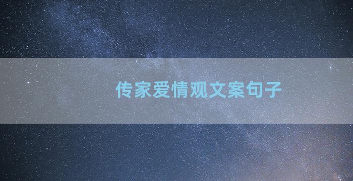 传家爱情观文案句子