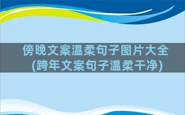 傍晚文案温柔句子图片大全(跨年文案句子温柔干净)