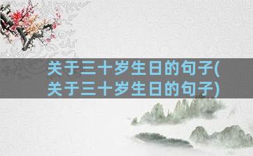 关于三十岁生日的句子(关于三十岁生日的句子)