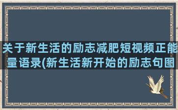 关于新生活的励志减肥短视频正能量语录(新生活新开始的励志句图片)