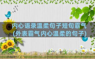 内心语录温柔句子短句霸气(外表霸气内心温柔的句子)