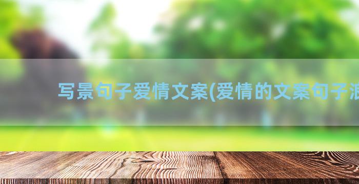 写景句子爱情文案(爱情的文案句子浪漫)