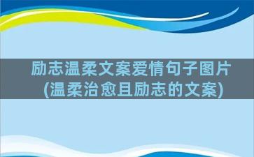 励志温柔文案爱情句子图片(温柔治愈且励志的文案)