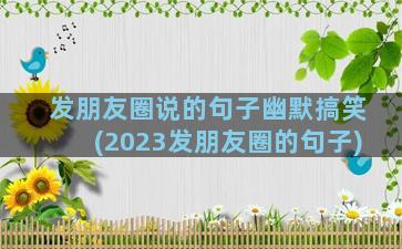 发朋友圈说的句子幽默搞笑(2023发朋友圈的句子)