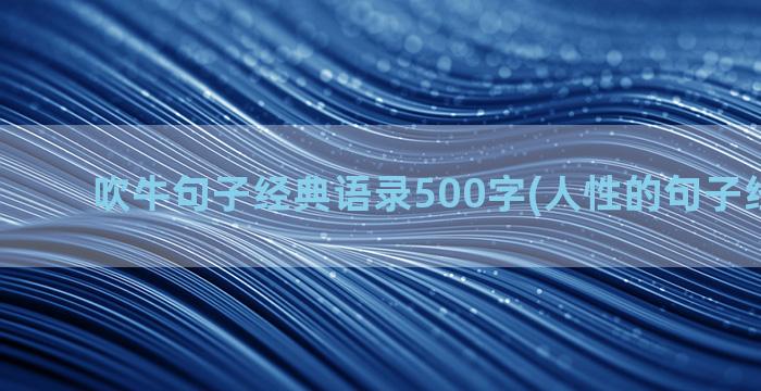 吹牛句子经典语录500字(人性的句子经典语录)