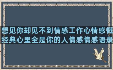 想见你却见不到情感工作心情感慨经典心里全是你的人情感情感语录男声版横屏(想见你却见不到的古诗)