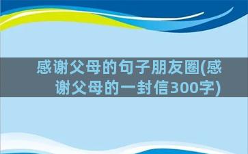 感谢父母的句子朋友圈(感谢父母的一封信300字)