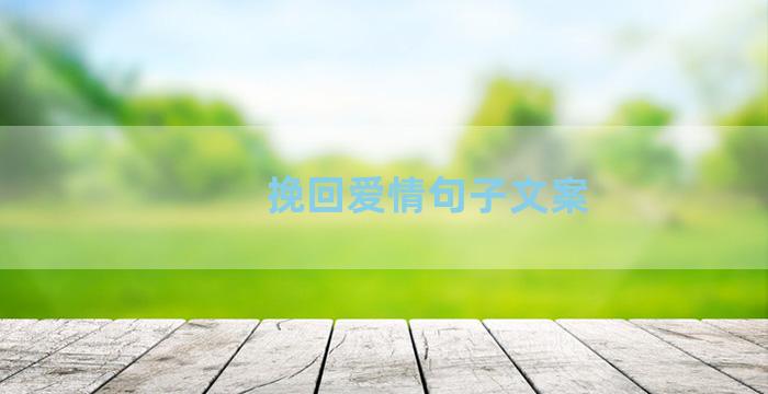 挽回爱情句子文案