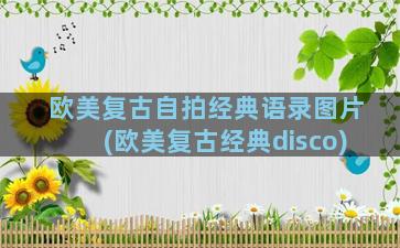 欧美复古自拍经典语录图片(欧美复古经典disco)