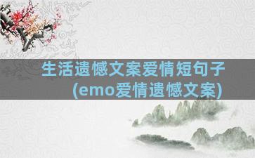 生活遗憾文案爱情短句子(emo爱情遗憾文案)