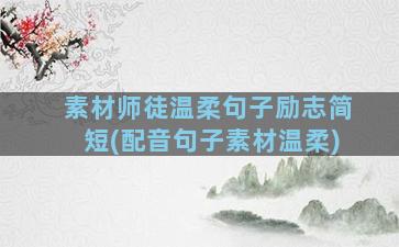 素材师徒温柔句子励志简短(配音句子素材温柔)