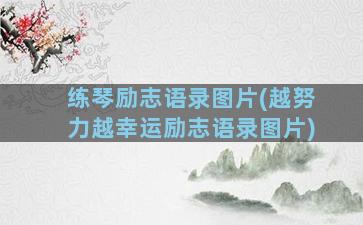 练琴励志语录图片(越努力越幸运励志语录图片)