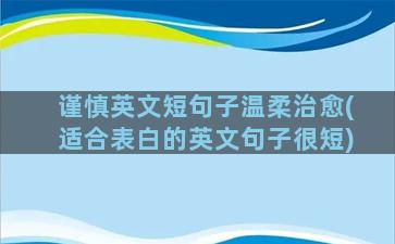 谨慎英文短句子温柔治愈(适合表白的英文句子很短)