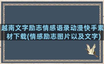 越南文字励志情感语录动漫快手素材下载(情感励志图片以及文字)