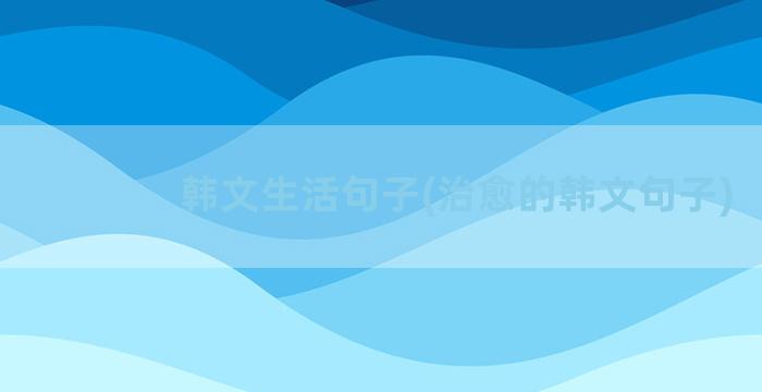 韩文生活句子(治愈的韩文句子)